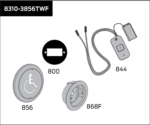 lcn 8310 3856twf – flush mount kit