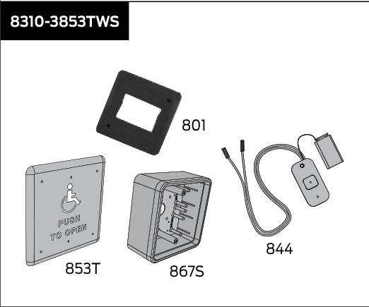 lcn 8310 3853tws – flush mount kit