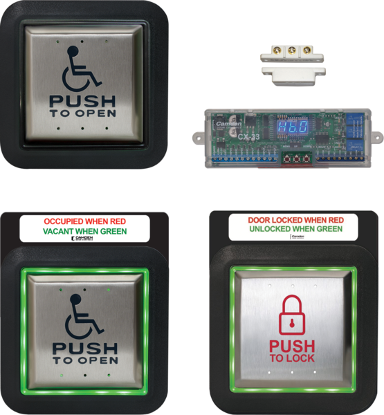 camden cx wc13xfm – flush mount aura™ illuminated push plate switch system
