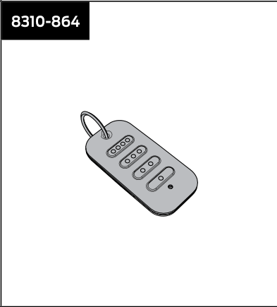 lcn 8310 864 – handheld transmitter, 4 button, 433 mhz