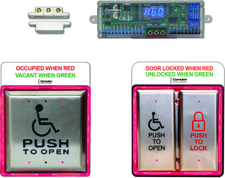camden cx wc13axsm – surface mount combo illuminated push plate system