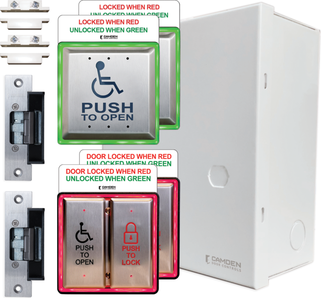 camden cx wc14axsm ps – surface mount two door restroom system