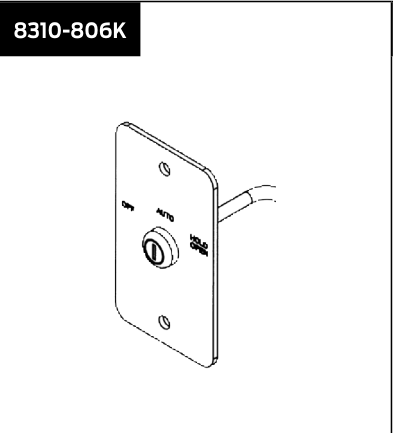 lcn 8310 806k – 3 position (on/off/hold open) key switch
