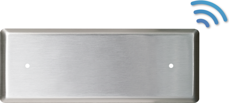 camden cm 25hk – 1 3/4″ width, narrow push plate switch, horizontal mounting, brush stainless steel finish