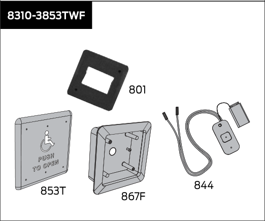 lcn 8310 3853twf – flush mount kit
