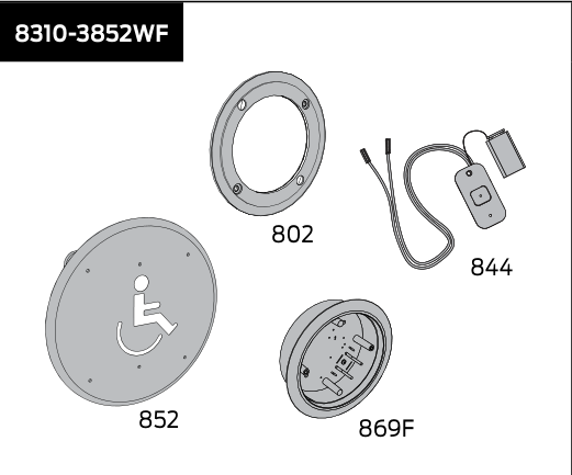 lcn 8310 3852wf – flush mount kit