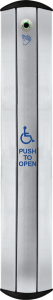 camden cm 7536ssvr – 36″ x 6″ column™ aluminum push plate switch with hands free sensor, brushed stainless steel finish
