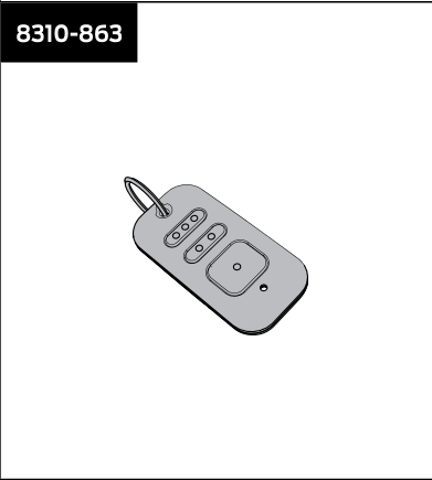 lcn 8310 863 – handheld transmitter, 3 button, 433 mhz