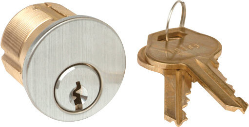 camden cm cyl60 kd – mortise cylinder 1 1/8 inch, solid brass, chrome finish, keyed different