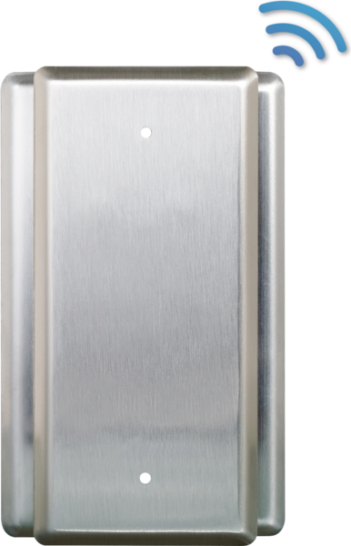 camden cm 35k – 2″ width narrow push plate switch, single gang back plate brushed stainless steel finish
