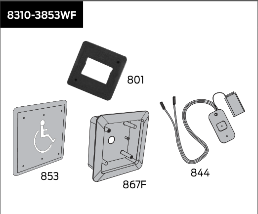 lcn 8310 3853wf – flush mount kit