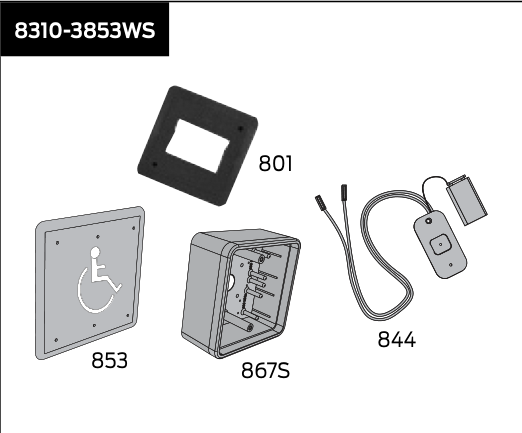 lcn 8310 3853ws – flush mount kit