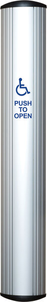 camden cm 7536 – 36″ x 6″ column™ aluminum push plate switch, anodized clear finish