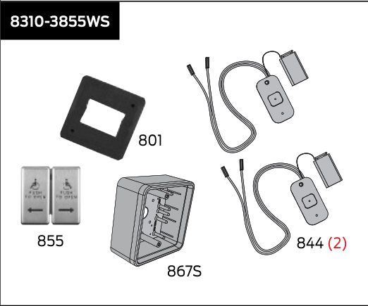 lcn 8310 3855ws – flush mount kit