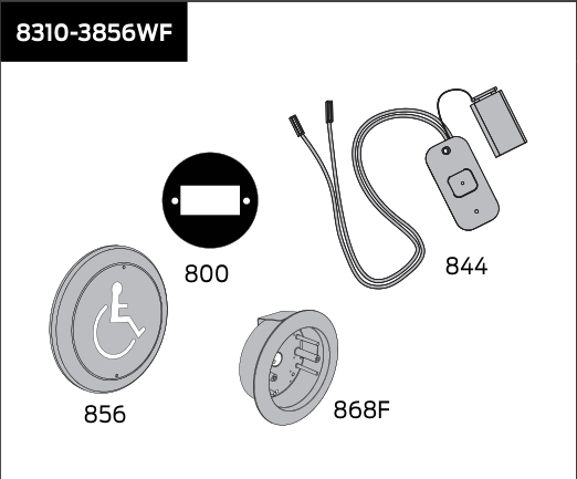 lcn 8310 3856wf – flush mount kit