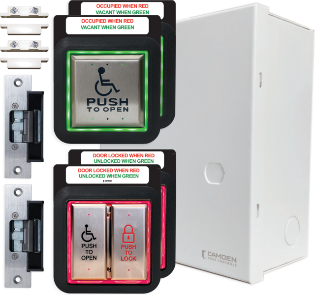 camden cx wc14axfm ps – flush mount two door restroom system