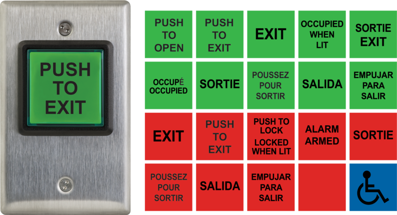 camden cm 30u – (20) english, french, and spanish insert labels, 12v – 28v led illuminated