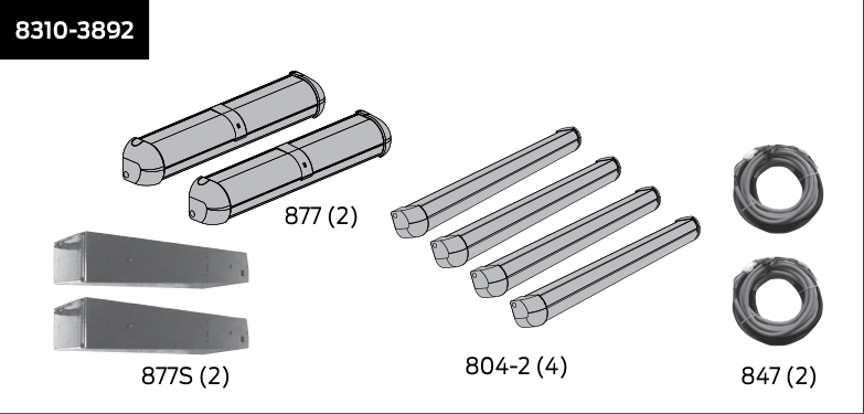 lcn 8310 3892 – health care ii independent pair package: 8310 877 header sensor + 8310 877s spacer + (4) 8310 804 2 door mount sensors