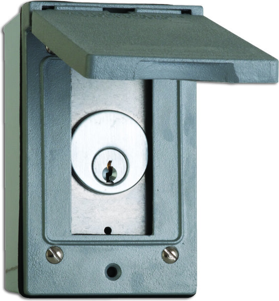 camden ci 1050cp – surface, single gang mortise key switch, enclosure and cover. weather resistant, (2) spdt momentary switches. mortise cylinder and 2 keys, keyed alike included.
