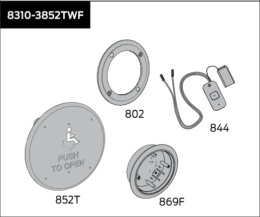 lcn 8310 3852twf – flush mount kit