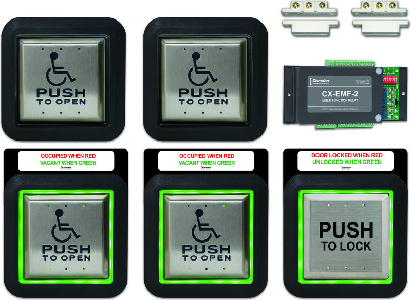 camden cx wc14xfm – flush mount two door restroom system