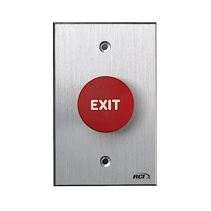 dormakaba 918 – tamper resistant exit mushroom pushbutton, red or green