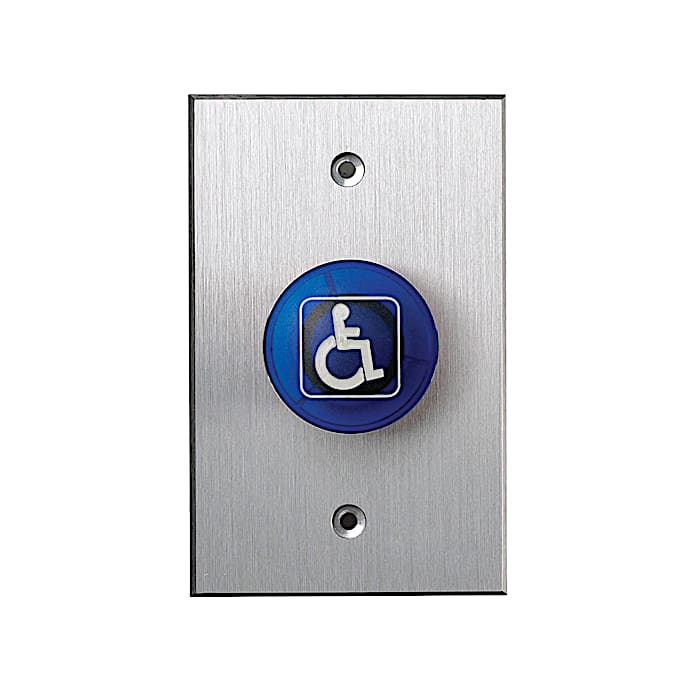 dormakaba 916 – tamper resistant handicap mushroom pushbutton, blue