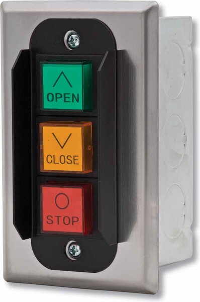 camden ci pbs3 – 3 button open/close/stop, nema1, stainless faceplate