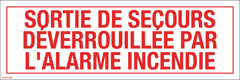 camden cx ms01f/w – emergency exit sign, white mylar, french